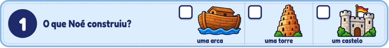 Pergunta 1 com três figuras para marcar